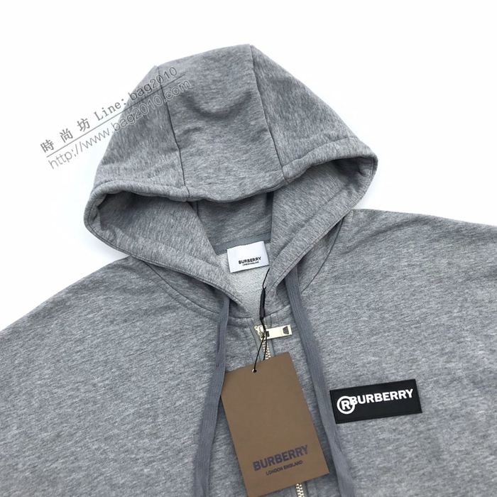 Burberry男裝 巴寶莉秋冬經典拼格紋棉質拉鏈帽衫 BBR拉鏈衛衣外套 男女同款  ydi3275